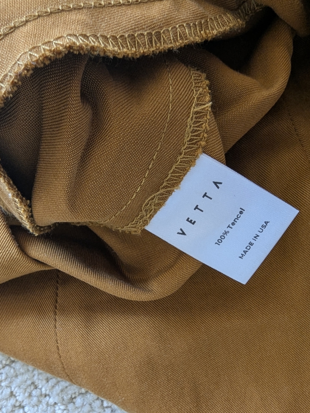 Button-Front Wide Leg Jumpsuit in Mustard - Picture 14 of 14